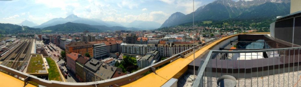 Ausblick von der Panorama-Dachterrasse Richtung Süd-Westen