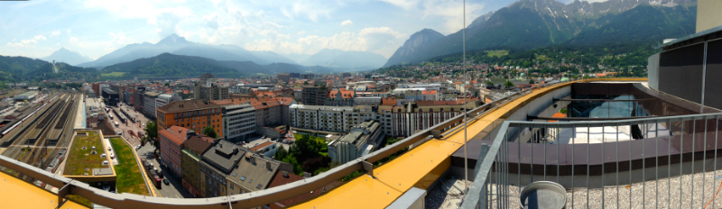 Ausblick von der Panorama-Dachterrasse Richtung Süd-Westen