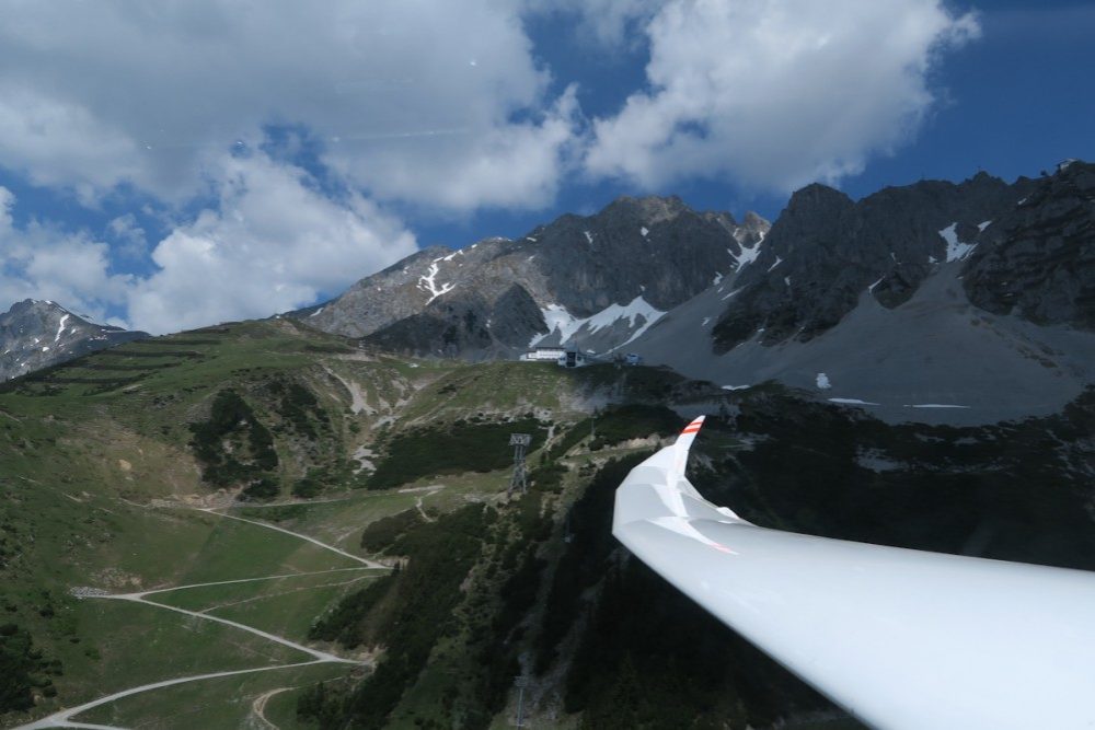 Die Seegrube aus dem Flieger.