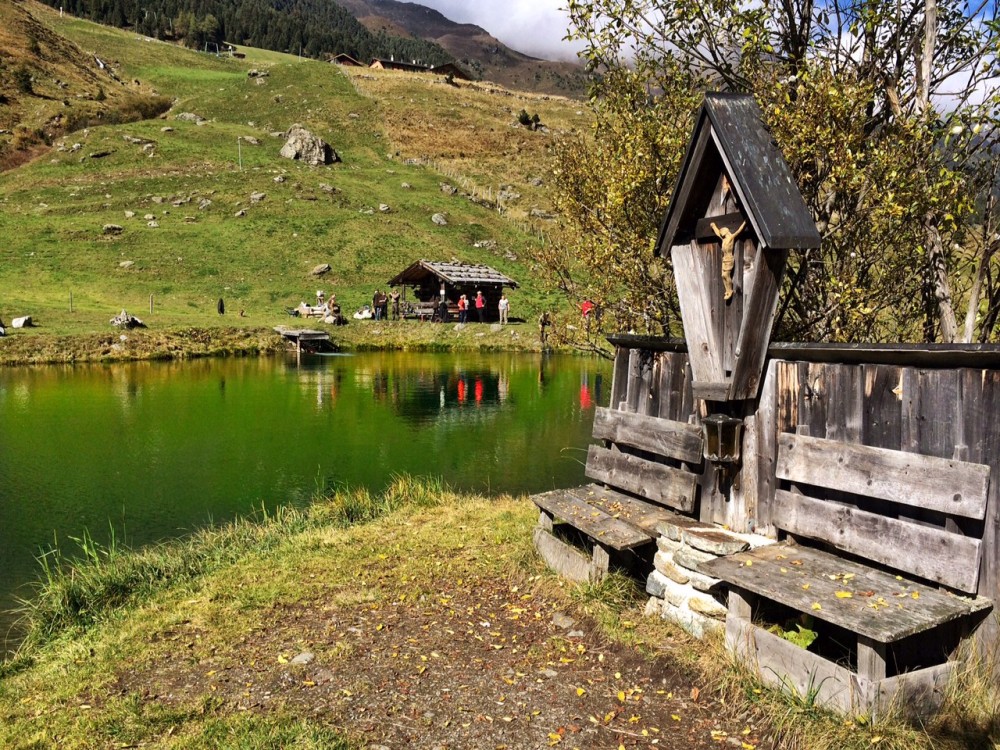 Der pittoreske See in Praxmar mit seinen wohl schmeckenden Forellen.