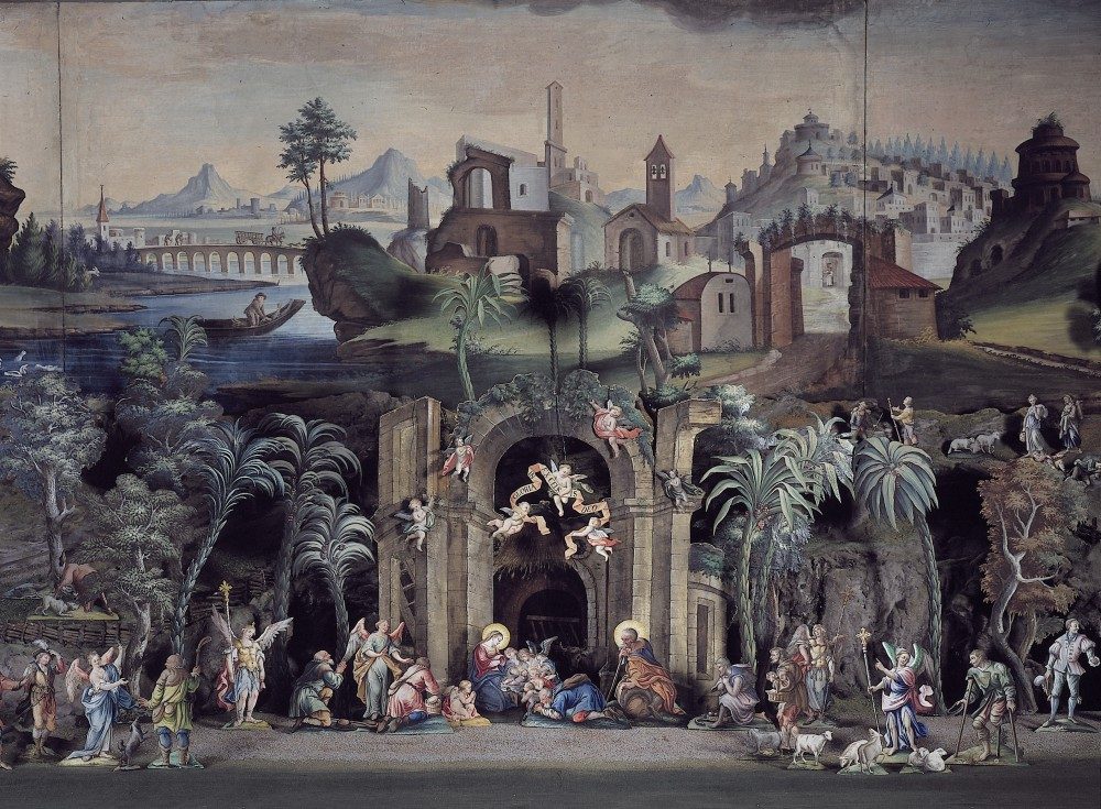 Il presepe Haller (1824) ha figure in carta; in mostra al Tiroler Volkskunstmuseum di Innsbruck fino al 2 febbraio 2016. Foto c Johannes Plattner.