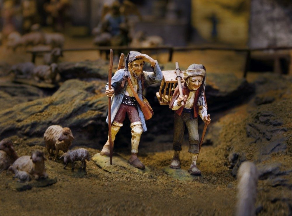 Dettaglio del presepe di ambientazione tirolese di Stefan Plankesteiner (inizi 1900) in mostra al Tiroler Volkskunstmuseum di Innsbruck fino al 2 febbraio 2016. Foto c Johannes Plattner.