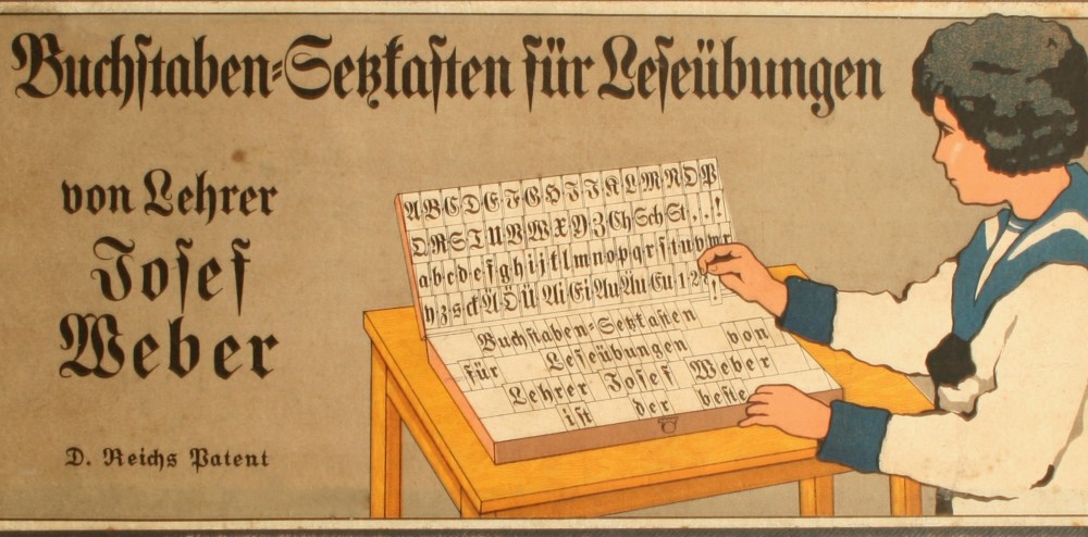Materiale didattico per imparare a leggere, "Was Hänschen nicht lernt…", Zeughaus Innsbruck. Historische Sammlungen TLMF © TLM