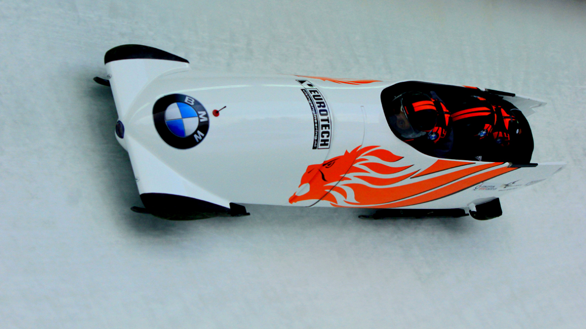 Four-man Bobsleigh team training session