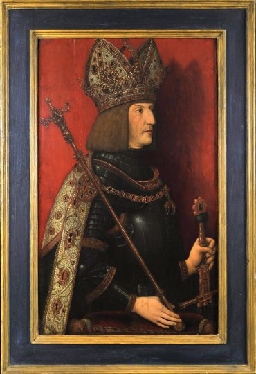 Maximilian I dipinto da Bernhard Strigel (1508) nella mostra "Nur Gesichter? Porträts der Renaissance" Tiroler Landesmuseum Ferdinandeum, Innsbruck © TLM