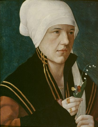 Dama con mughetto e viola, ritratta da Marx Reichlich (1520) nella mostra "Nur Gesichter? Porträts der Renaissance" Tiroler Landesmuseum Ferdinandeum, Innsbruck © The Samuel Courtauld Trust, The Courtauld Gallery, London