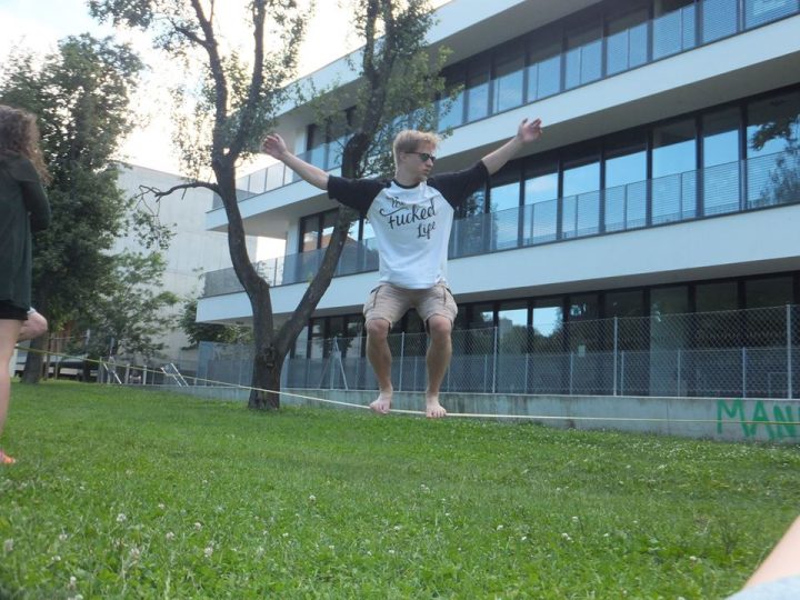 Innsbruck, Austria, Slackline, Longboard, Skateboard, Slackline, BMX