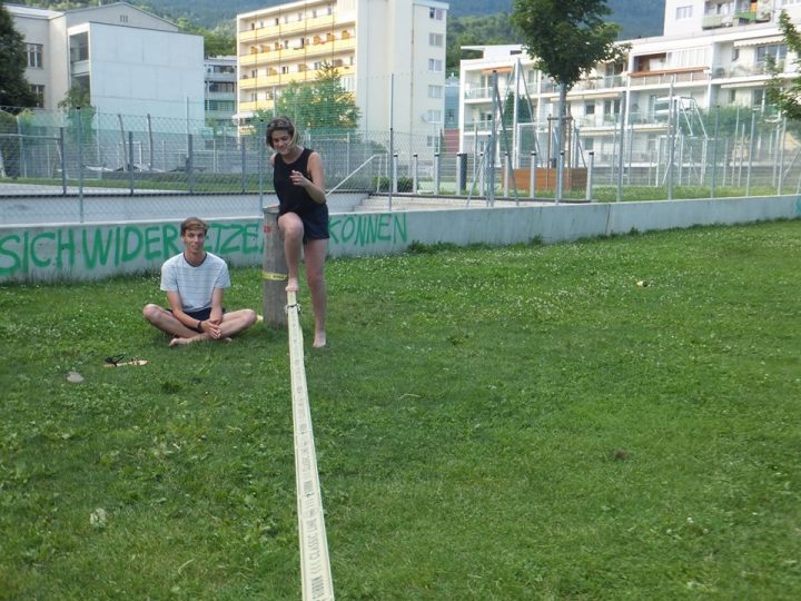 Innsbruck, Austria, Slackline, Wub-Halle, Trendsport, Slackline, Skateboard, Longboard, BMX