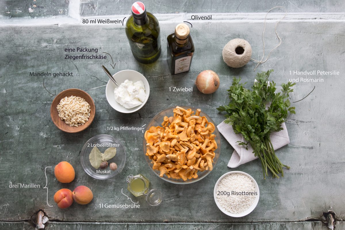 Zutaten für Pfifferlingrisotto