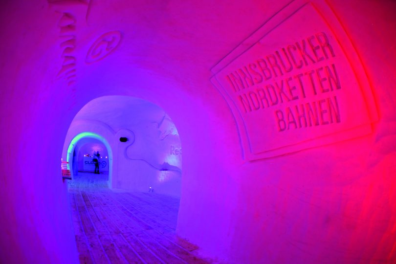 Innsbruck, Austria, Iglu Bar, Nordkette, Seegrube, ghiaccio, Neve