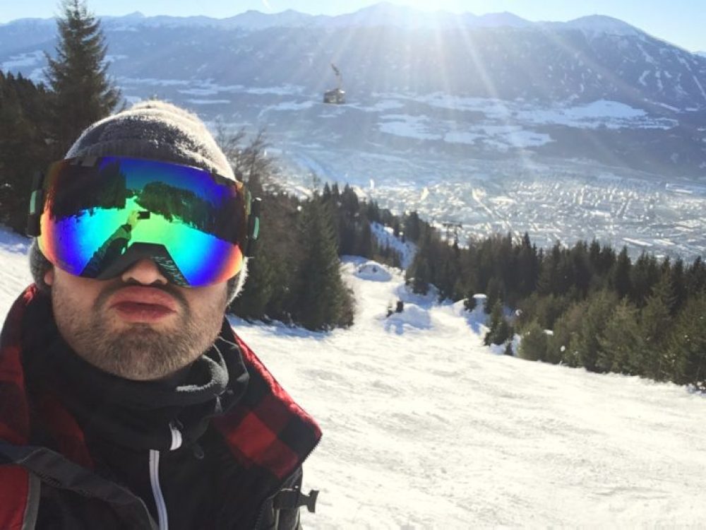 Relieved that the steep part was over - Splitboarding Nordkette