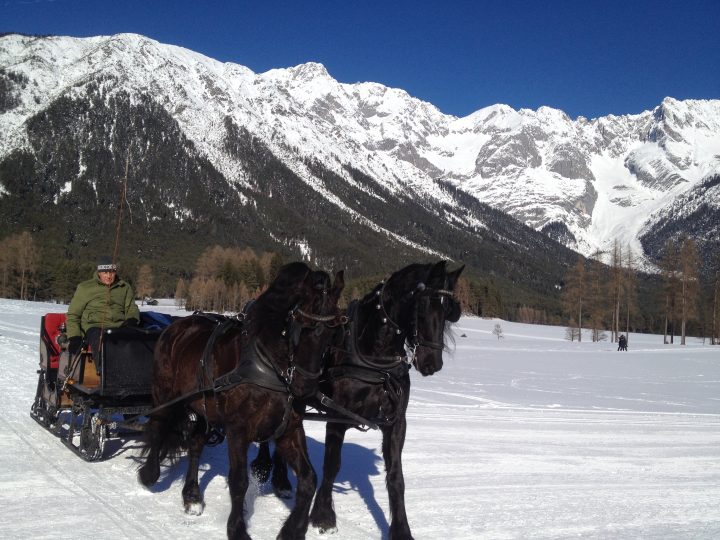 Un giro in slitta al Sonnenplateau di Mieming. Foto © Laura Manfredi