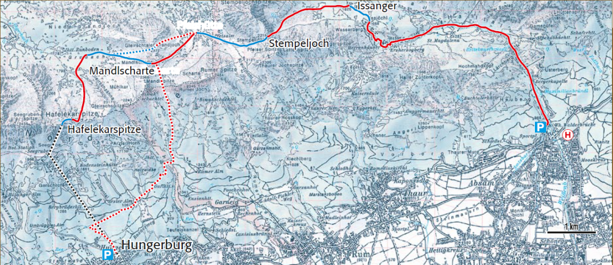 skitour, freeride, freeride city, nordkette, halltal, kleine karwendeldurchquerung