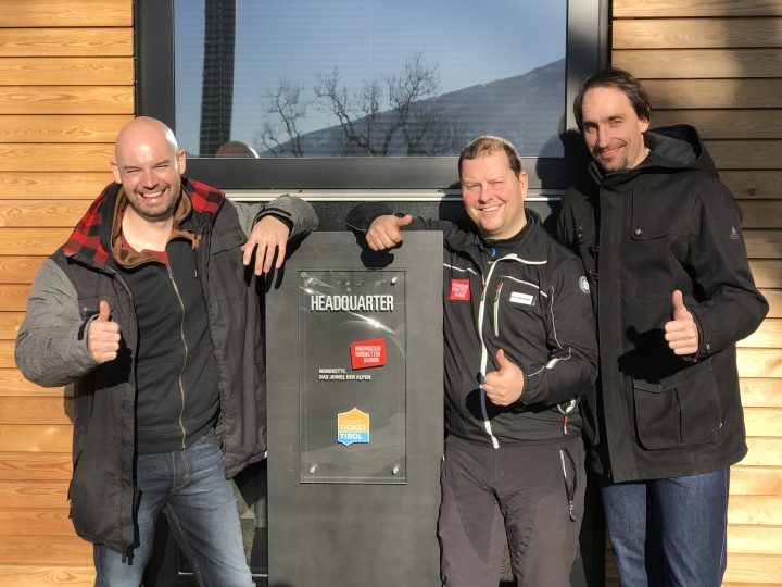 Us outside Nordkette headquarters.