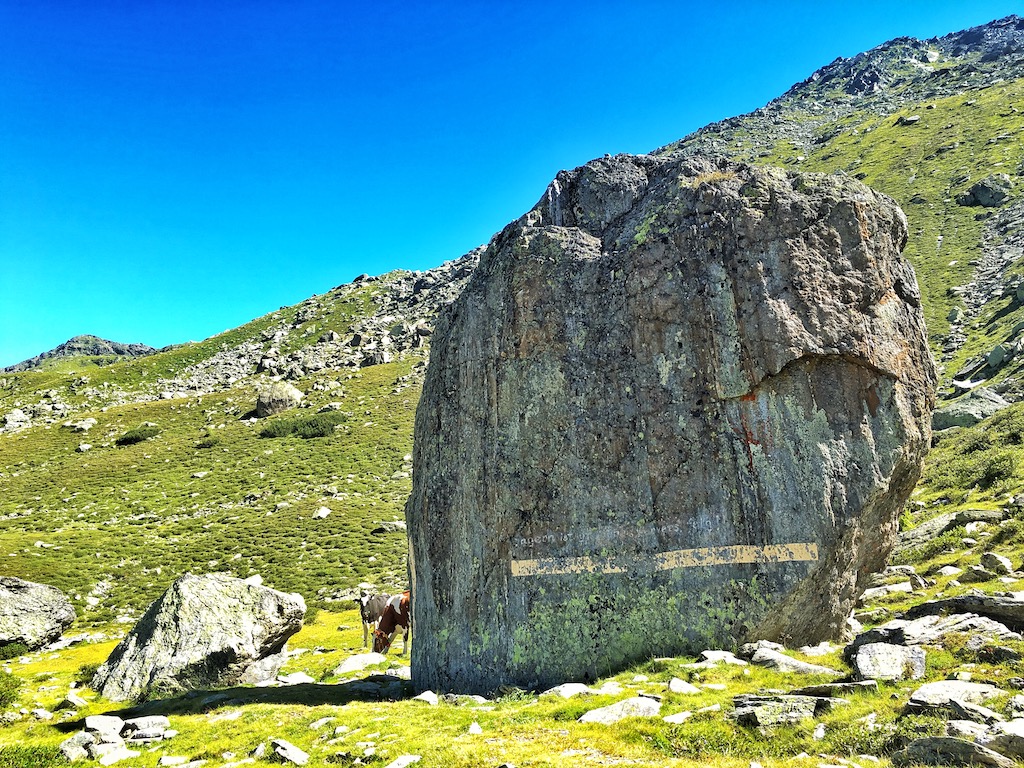 Bschriebener Stein Viggartal