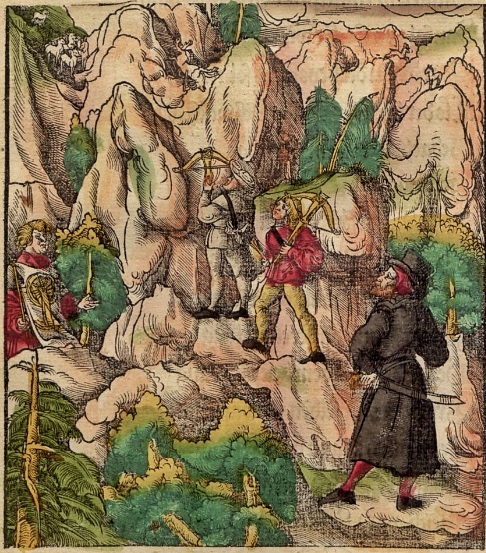 Darstellung eines Jagdunfalls in 'Theurdank' Martinswand, Theurdank