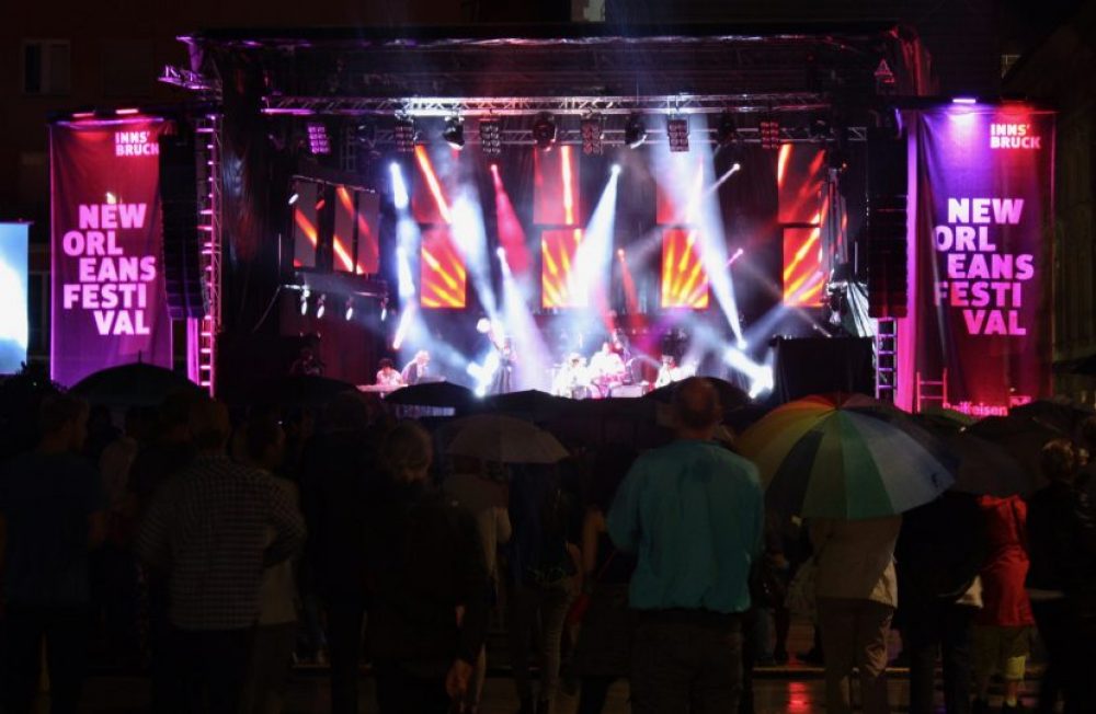 Rainy Concert Crowd, New Orleans Festival, Innsbruck