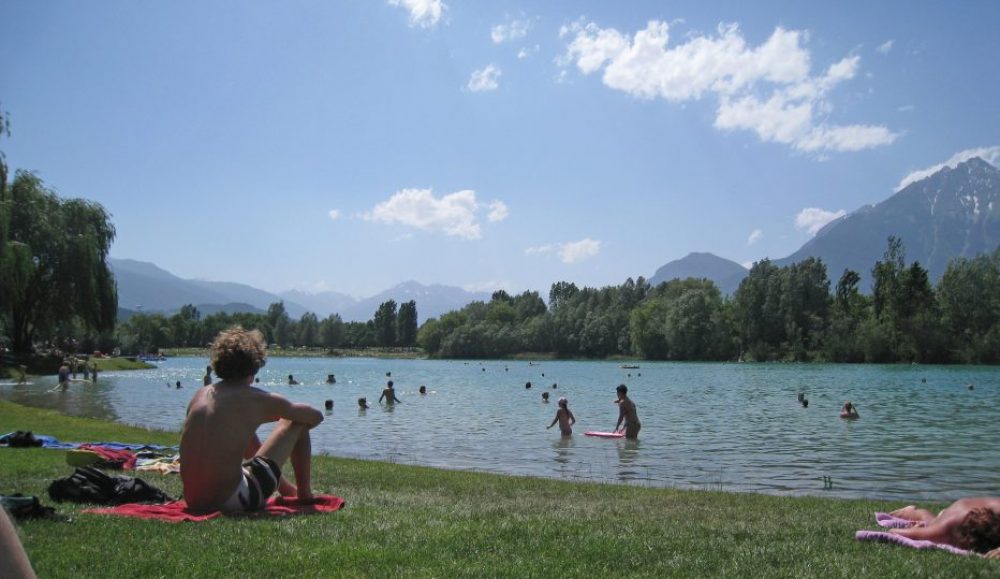 Baggersee lake Innsbruck swimming