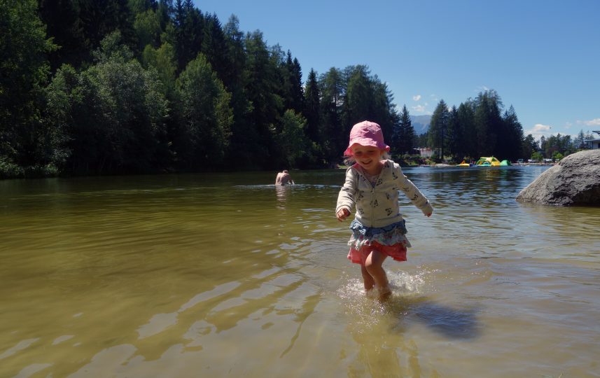 Swimming lake summer Innsbruck paddling child swimming