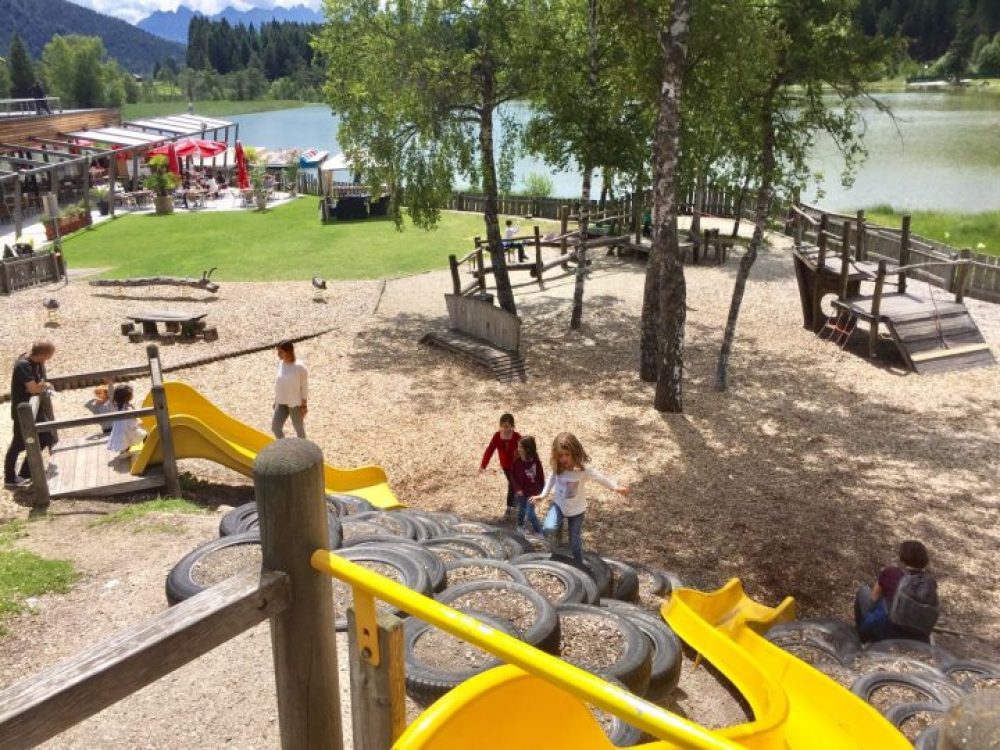 Children's playground family-friendly lake Seefeld
