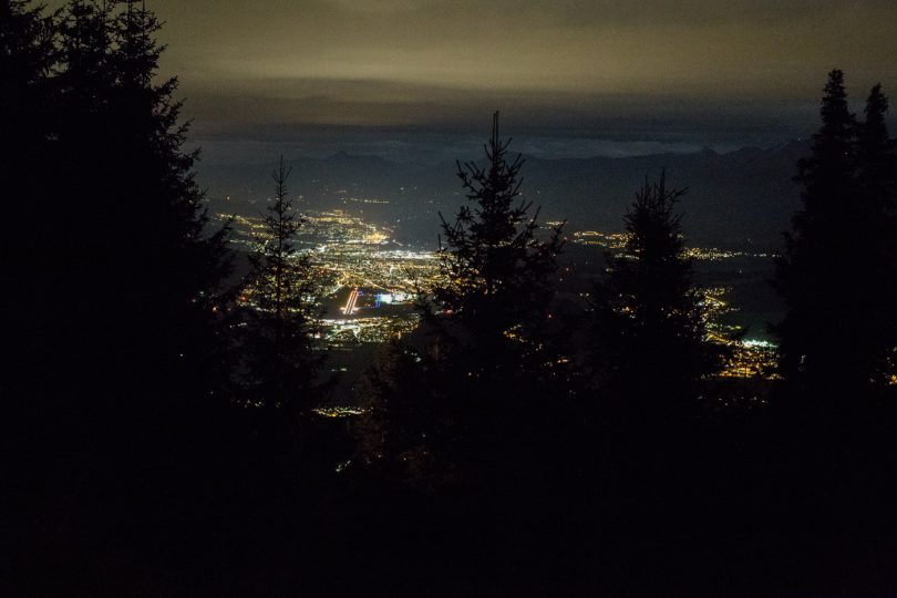 Innsbruck Airport by night.