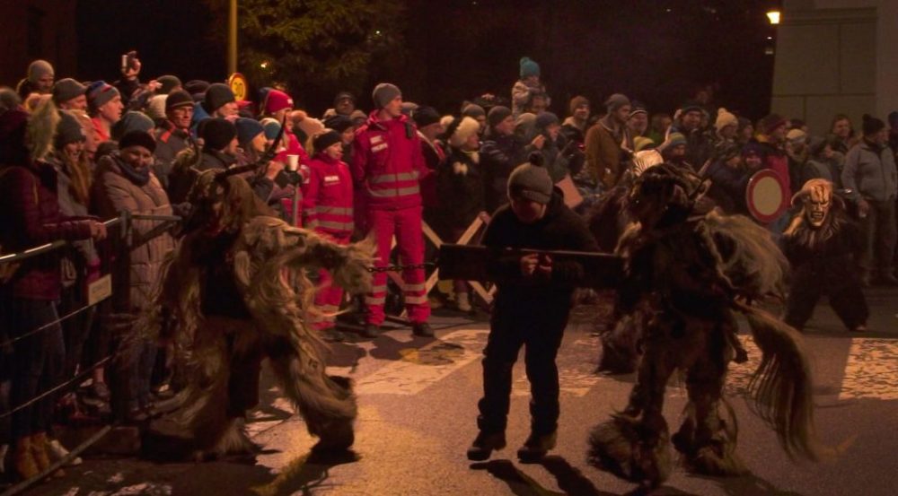 Young Krampus' taking over Axams