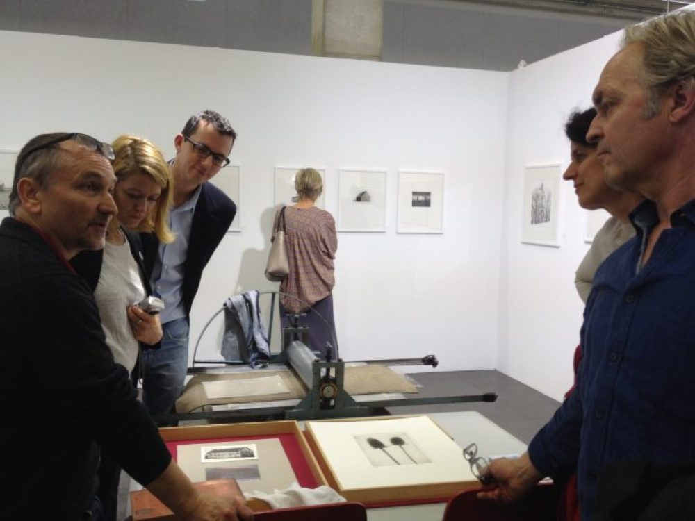 Dimostrazioni di stampa con Alois Achatz per il laboratorio di stampa Druckwerkstatt Burg Obernberg - Foto © Laura Manfredi
