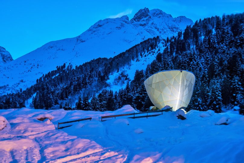 Die Wolke ist das Kernstück der neuen Wintersportattraktion für den sanften Tourismus ... Foto: Neuschnee-Arena