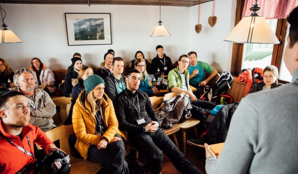 Lecture in a mountain hut at Skinnovation