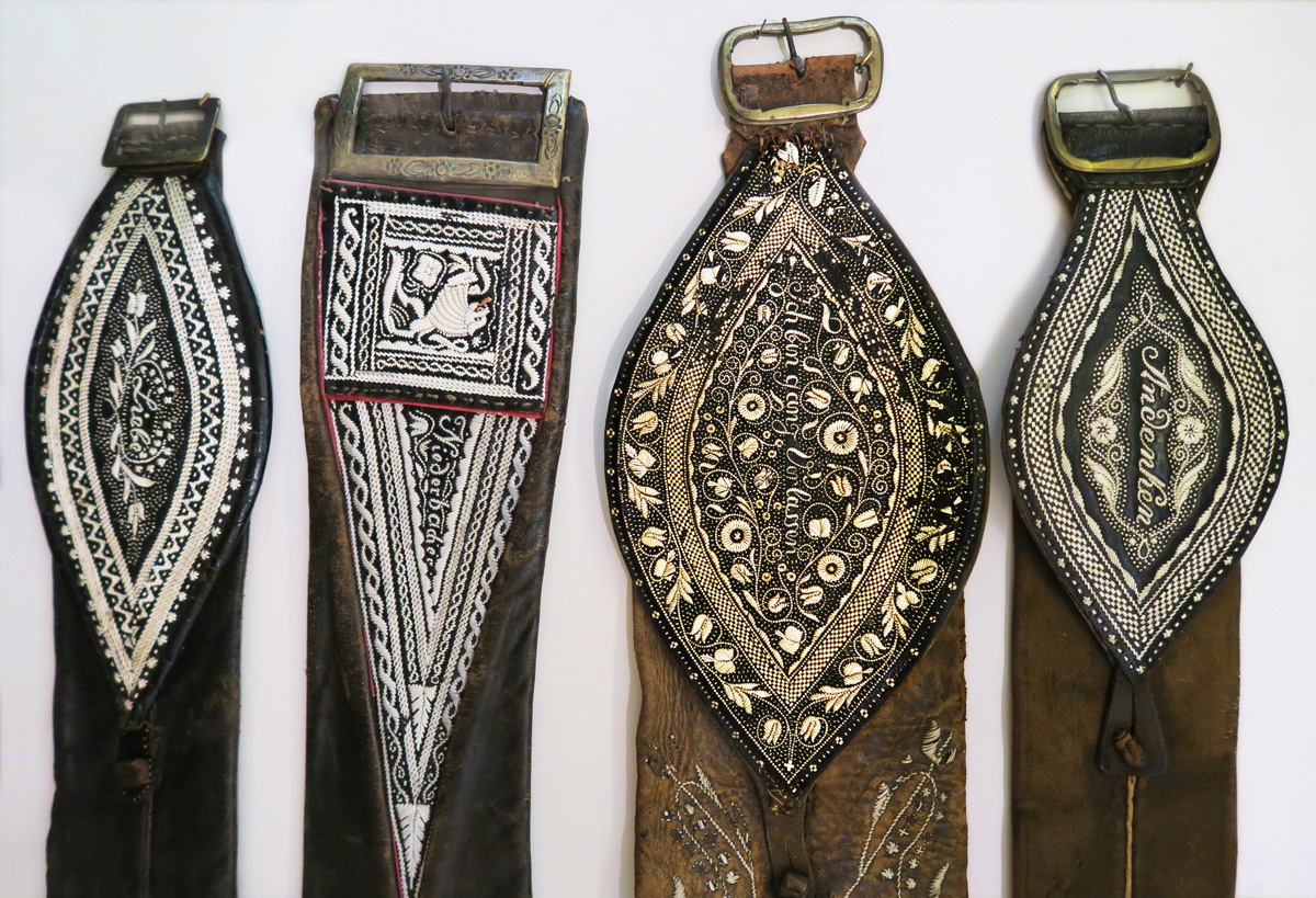 Leather belts with quill embroidery © Ichia Wu