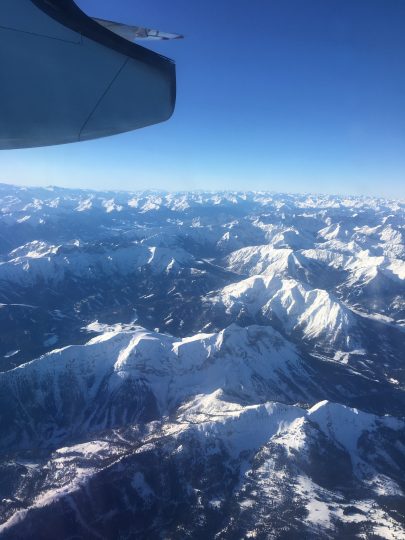 The view from the plane flying in to Innsbruck Airport