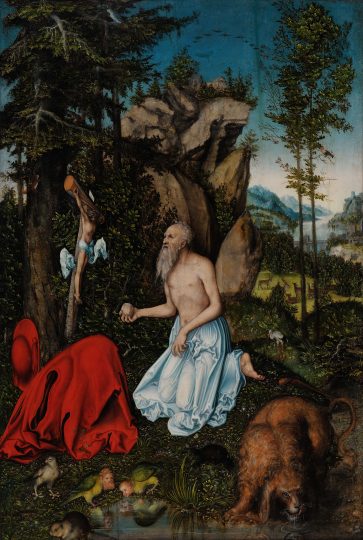 Il San Girolamo di Cranach il vecchio (1525), punto centrale intorno a cui é costruita la mostra Cranach natürlich‘ al Ferdinandeum di Innsbruck, Foto © TLM