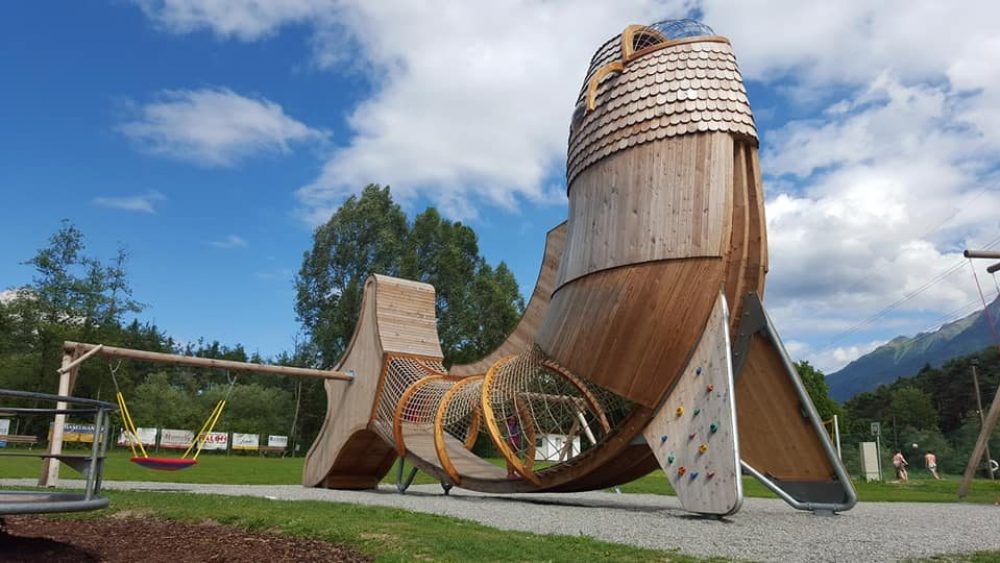 torre pesce parco giochi lago Mieming