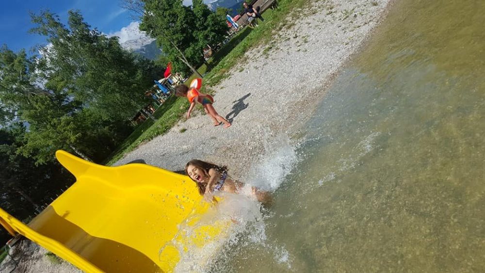 scivolo bambini piccoli lago Mieming