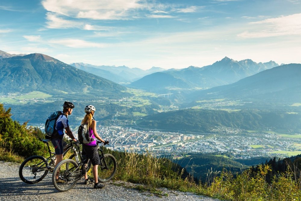 Nordkette mit Mountainbike.
