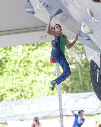 Bouldering climber