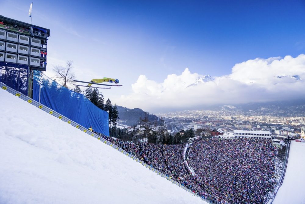 Ski jumping at the Bergisel Ski Jump in Innsbruck