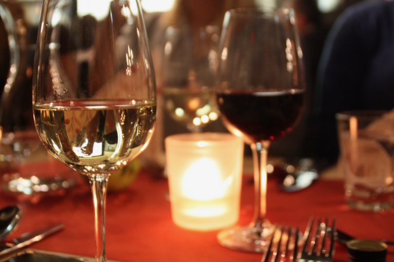Red and white wine at the Törgellen Feast at Bierstindl in Innsbruck
