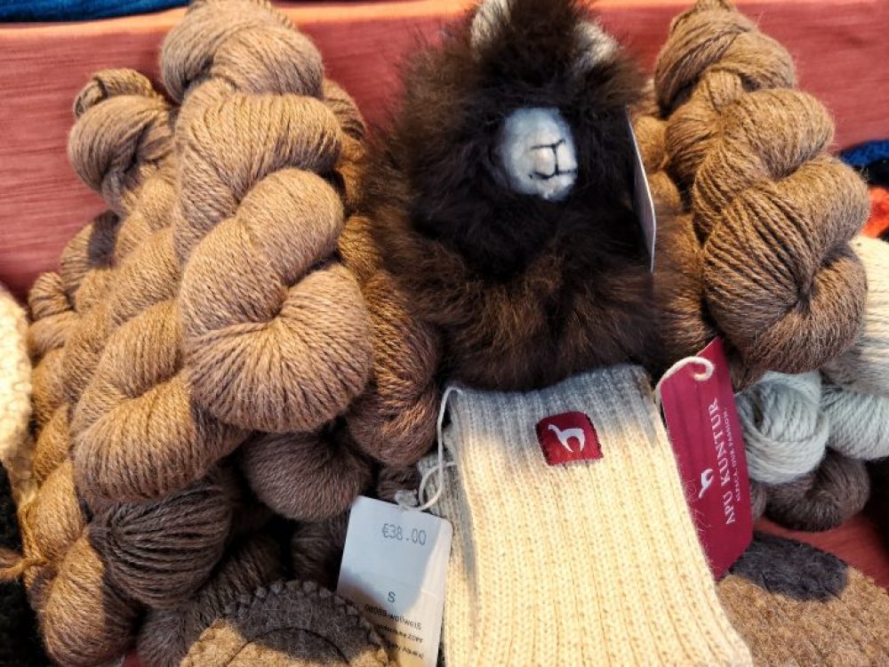 Alpakawolle am Christkindlmarkt am Bergisel