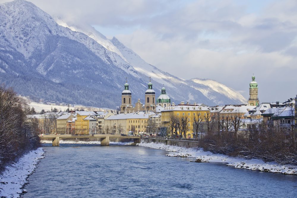 inverno fiume Inn Innsbruck