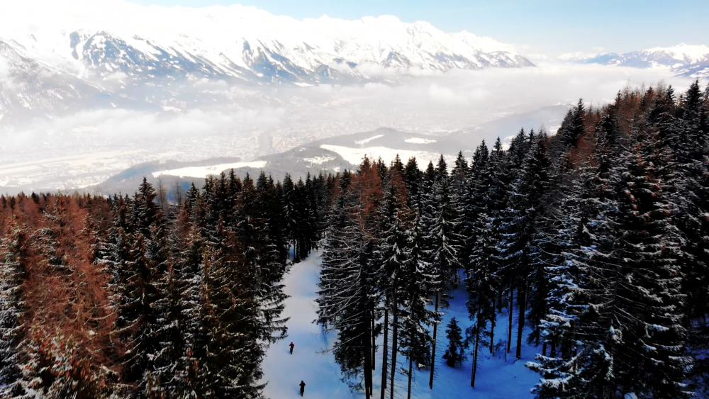 Snowbiking, Innsbruck, drone, snowbike