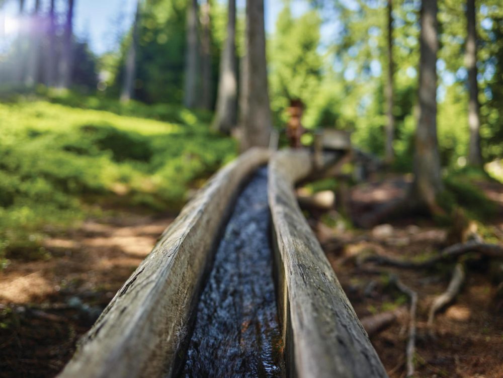 Wasserleitung aus Holz