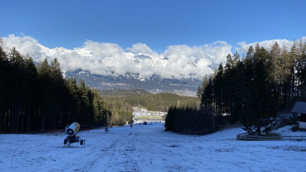 Blick auf die Nordkette vom Fuße des Patscherkofel