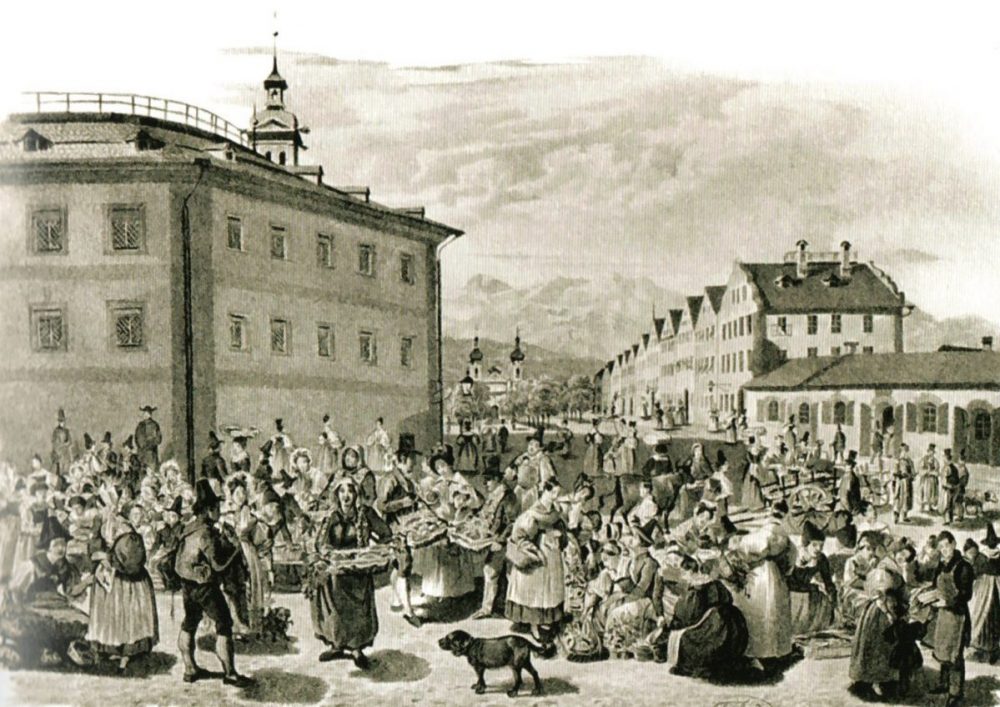 'Der Markt am Innrain' um 1840
