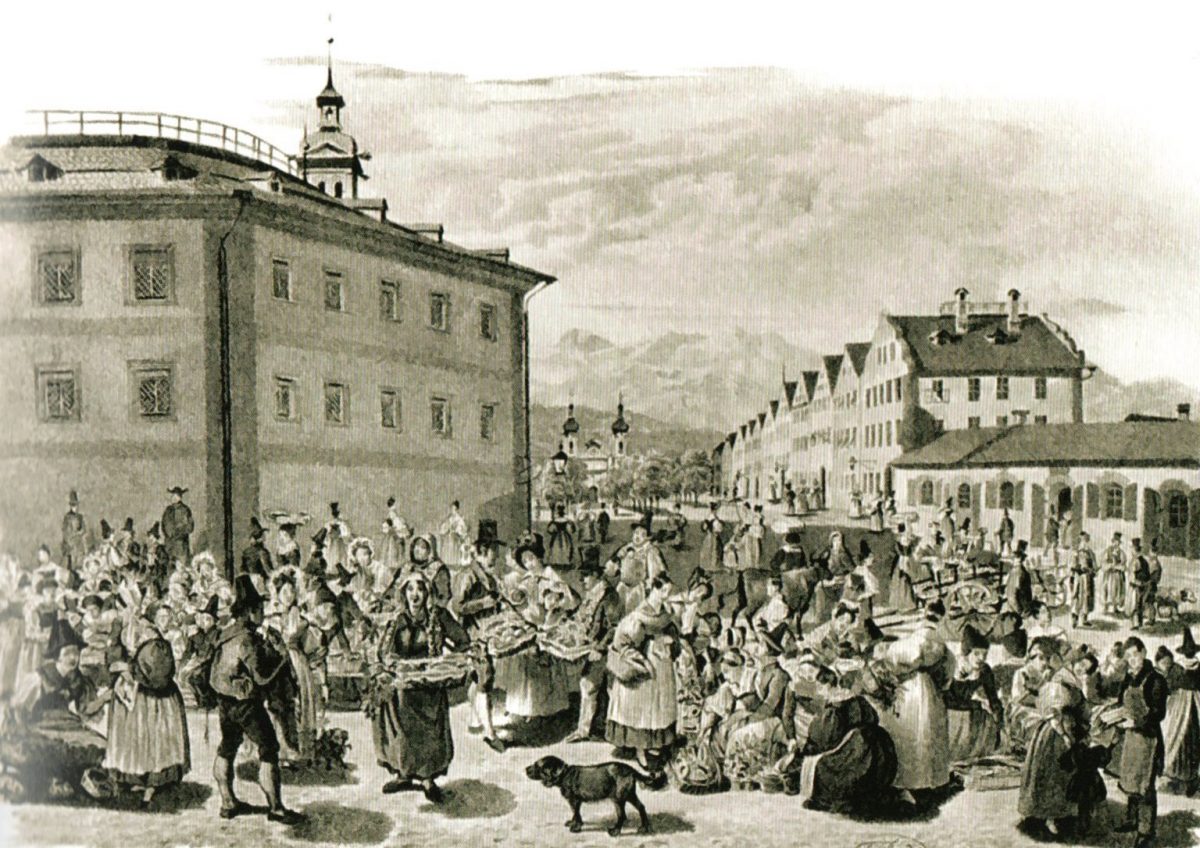 'Der Markt am Innrain' um 1840