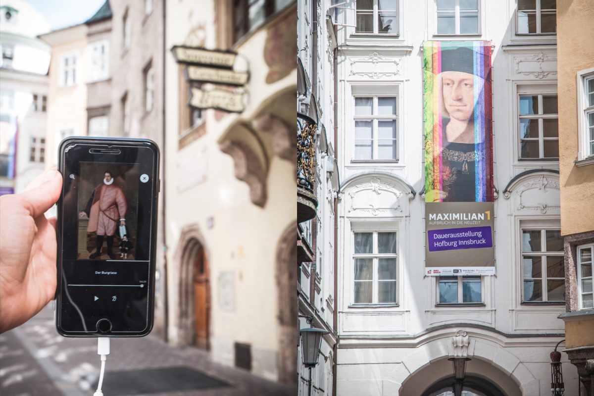 Mit der App 1519 kann man vor der Hofburg so einiges erfahren.
