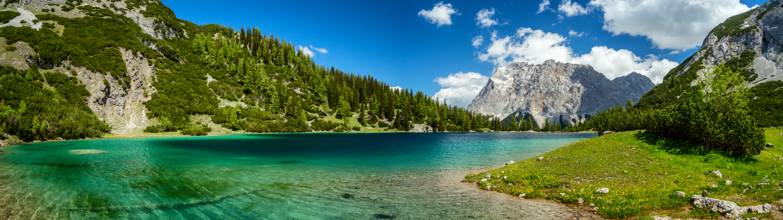 Panorama Seebensee mit Zugspitze