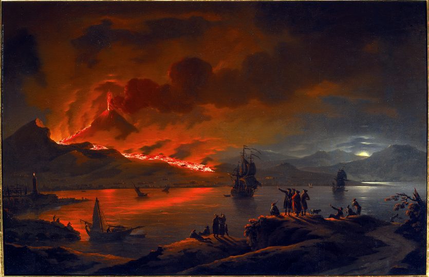 „L’eruzione del Vesuvio visto dal Golfo di Napoli“ di Michael Wutky (1780 circa) © Gemäldegalerie der Akademie der bildenden Künste Wien