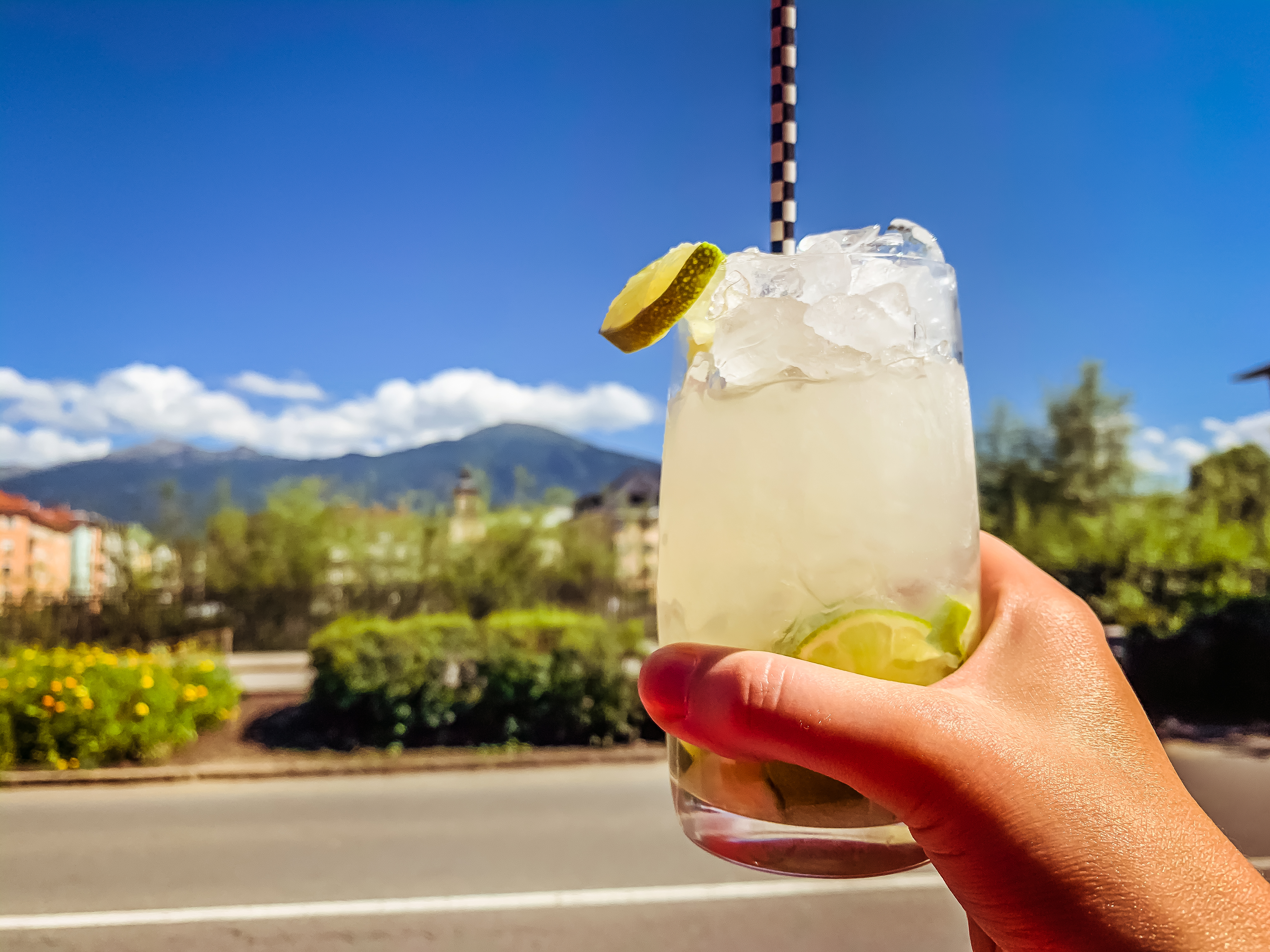Caipirinha cocktail with a mountain view myinnsbruck