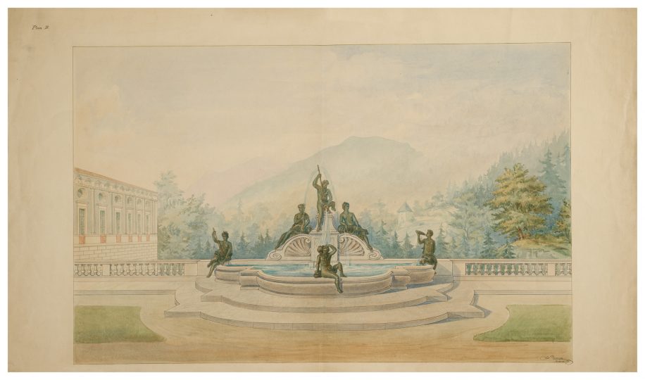 Bozzetto per una fontana a Schloss Ambras con alcune figure dell’attuale fontana di Leopoldo V, Johann Deininger, 1884, Schloss Ambras Innsbruck, © KHM-Museumverband